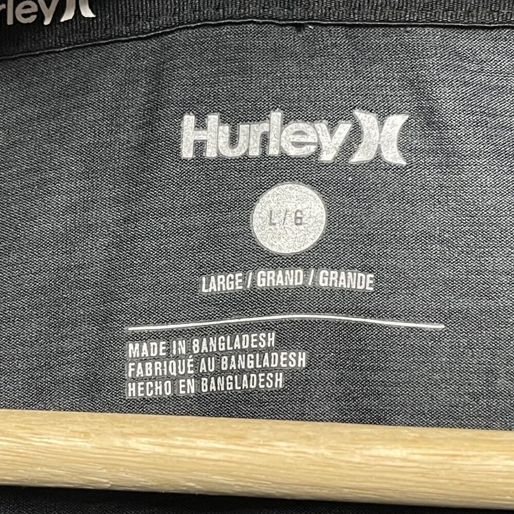 Hurley X Mens Long Sleeve Shirt Size Large Gray Logo Front Active Pullover - Picture 3 of 7